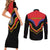 Haiti 1814-1820 Personalized Couples Matching Short Sleeve Bodycon Dress and Long Sleeve Button Shirt Haitian Flag of the Kingdom