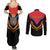 Haiti 1814-1820 Personalized Couples Matching Summer Maxi Dress and Long Sleeve Button Shirt Haitian Flag of the Kingdom