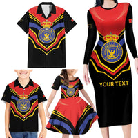 Haiti 1814-1820 Personalized Family Matching Long Sleeve Bodycon Dress and Hawaiian Shirt Haitian Flag of the Kingdom
