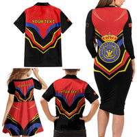 Haiti 1814-1820 Personalized Family Matching Long Sleeve Bodycon Dress and Hawaiian Shirt Haitian Flag of the Kingdom
