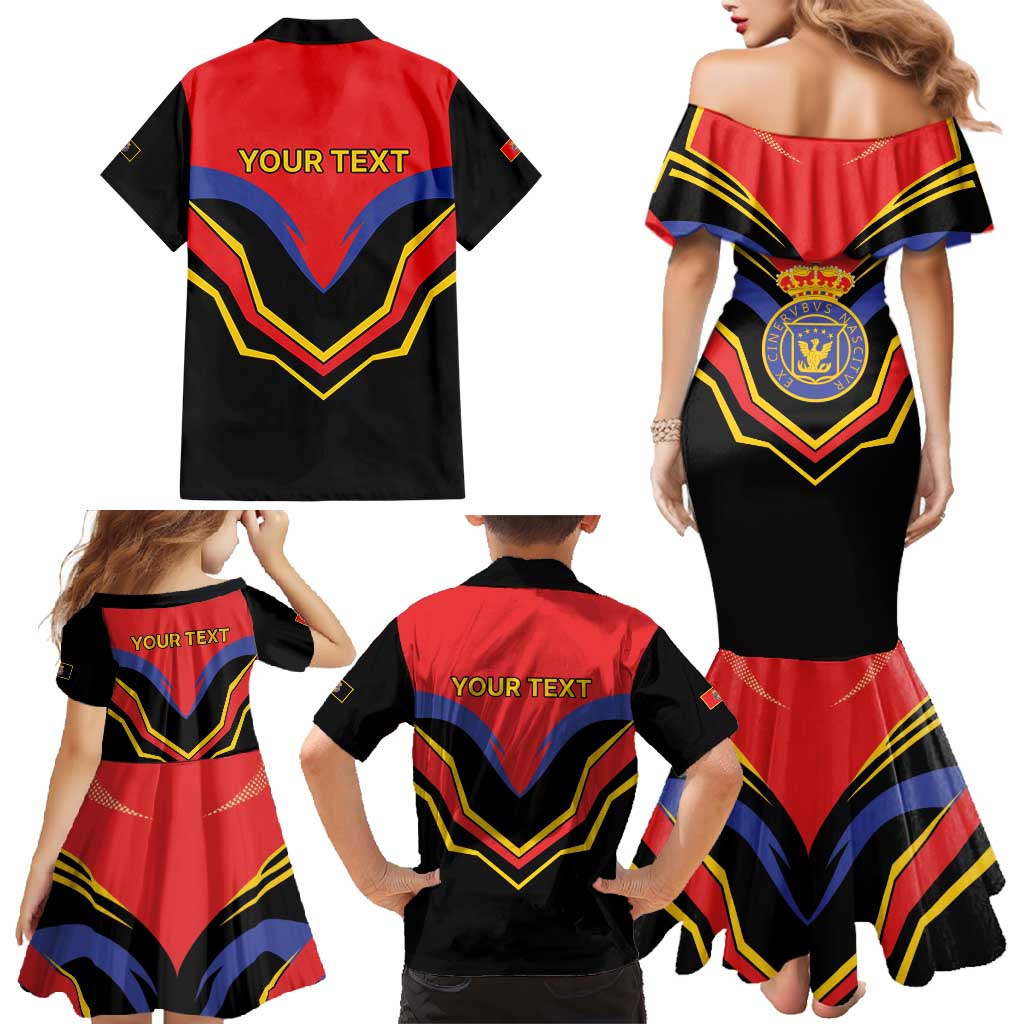 Haiti 1814-1820 Personalized Family Matching Mermaid Dress and Hawaiian Shirt Haitian Flag of the Kingdom