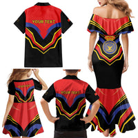 Haiti 1814-1820 Personalized Family Matching Mermaid Dress and Hawaiian Shirt Haitian Flag of the Kingdom