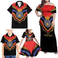 Haiti 1814-1820 Personalized Family Matching Off Shoulder Maxi Dress and Hawaiian Shirt Haitian Flag of the Kingdom