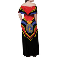 Haiti 1814-1820 Personalized Family Matching Off Shoulder Maxi Dress and Hawaiian Shirt Haitian Flag of the Kingdom