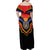 Haiti 1814-1820 Personalized Family Matching Off Shoulder Maxi Dress and Hawaiian Shirt Haitian Flag of the Kingdom