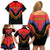 Haiti 1814-1820 Personalized Family Matching Off Shoulder Short Dress and Hawaiian Shirt Haitian Flag of the Kingdom