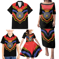 Haiti 1814-1820 Personalized Family Matching Puletasi and Hawaiian Shirt Haitian Flag of the Kingdom