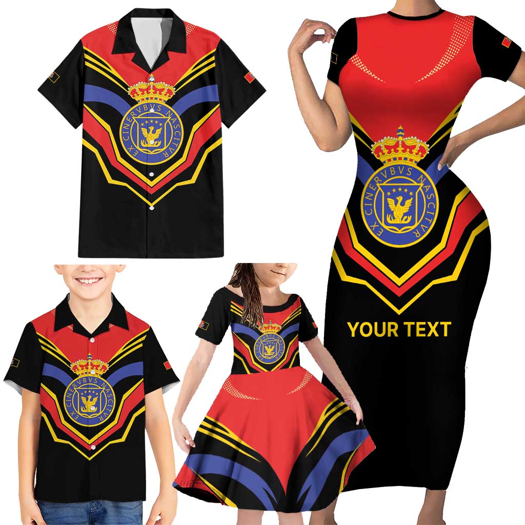 Haiti 1814-1820 Personalized Family Matching Short Sleeve Bodycon Dress and Hawaiian Shirt Haitian Flag of the Kingdom