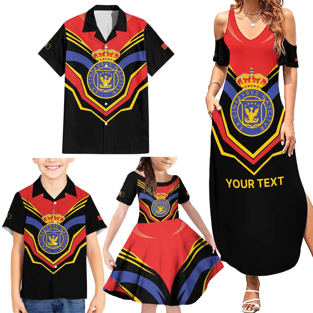 Haiti 1814-1820 Personalized Family Matching Summer Maxi Dress and Hawaiian Shirt Haitian Flag of the Kingdom