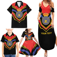 Haiti 1814-1820 Personalized Family Matching Summer Maxi Dress and Hawaiian Shirt Haitian Flag of the Kingdom