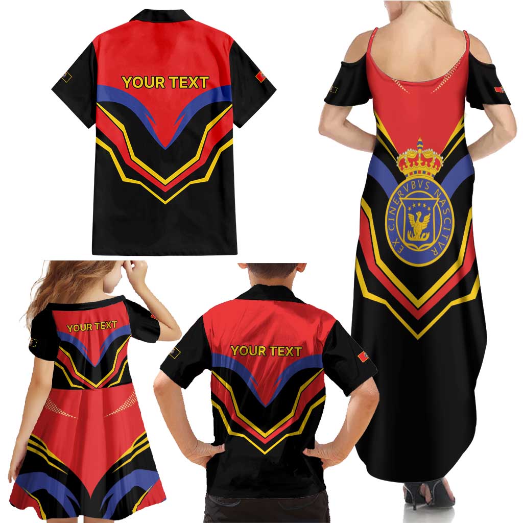 Haiti 1814-1820 Personalized Family Matching Summer Maxi Dress and Hawaiian Shirt Haitian Flag of the Kingdom