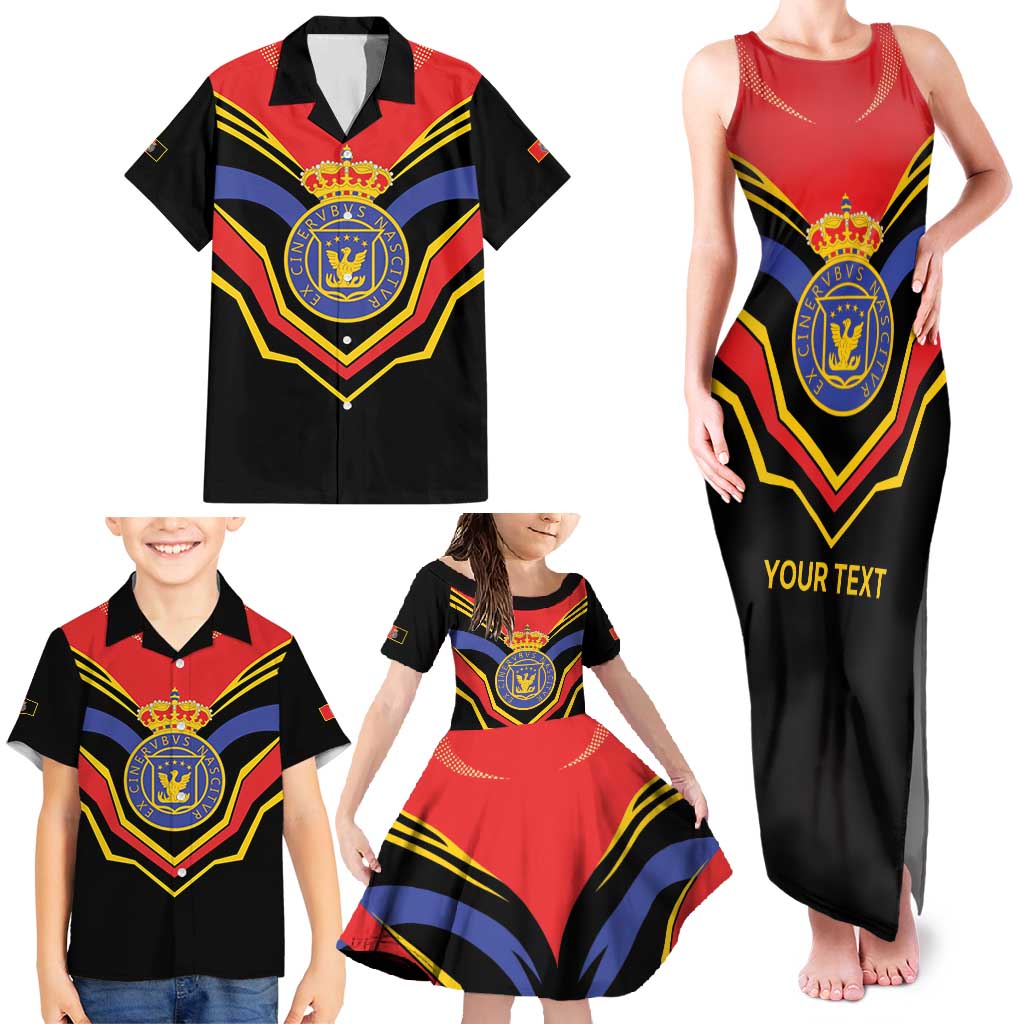 Haiti 1814-1820 Personalized Family Matching Tank Maxi Dress and Hawaiian Shirt Haitian Flag of the Kingdom
