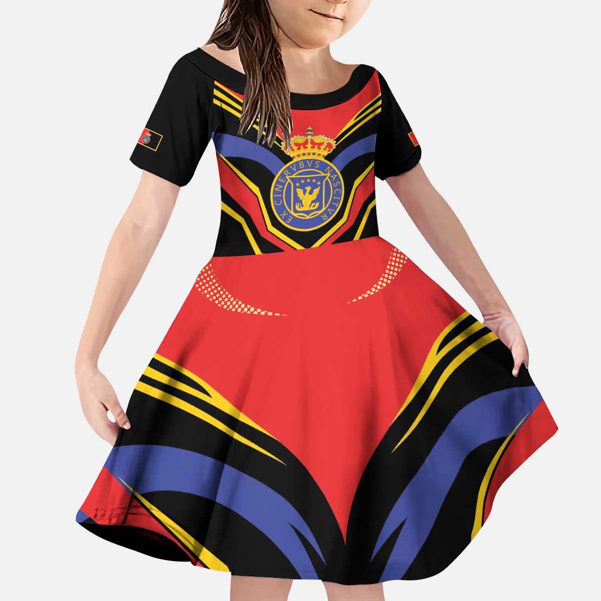 Haiti 1814-1820 Personalized Kid Short Sleeve Dress Haitian Flag of the Kingdom