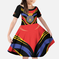 Haiti 1814-1820 Personalized Kid Short Sleeve Dress Haitian Flag of the Kingdom