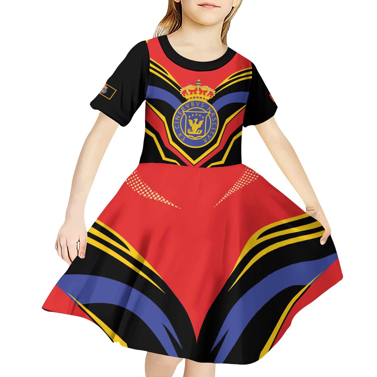 Haiti 1814-1820 Personalized Kid Short Sleeve Dress Haitian Flag of the Kingdom
