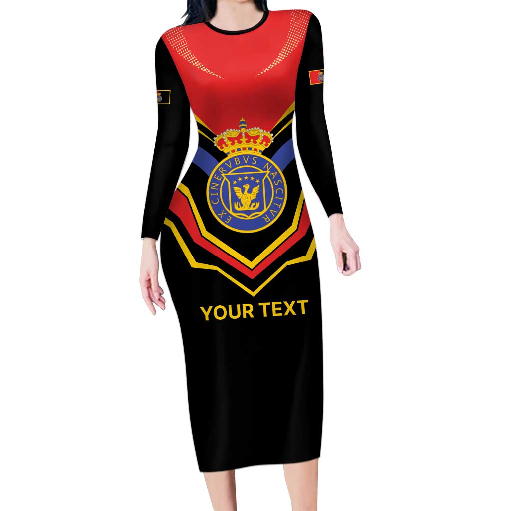 Haiti 1814-1820 Personalized Long Sleeve Bodycon Dress Haitian Flag of the Kingdom