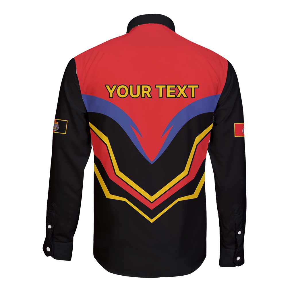 Haiti 1814-1820 Personalized Long Sleeve Button Shirt Haitian Flag of the Kingdom