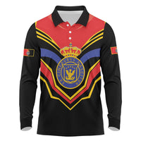 Haiti 1814-1820 Personalized Long Sleeve Polo Shirt Haitian Flag of the Kingdom