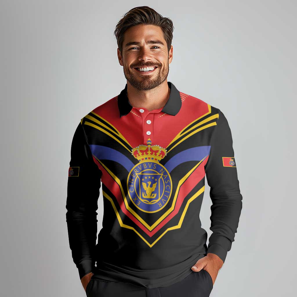 Haiti 1814-1820 Personalized Long Sleeve Polo Shirt Haitian Flag of the Kingdom