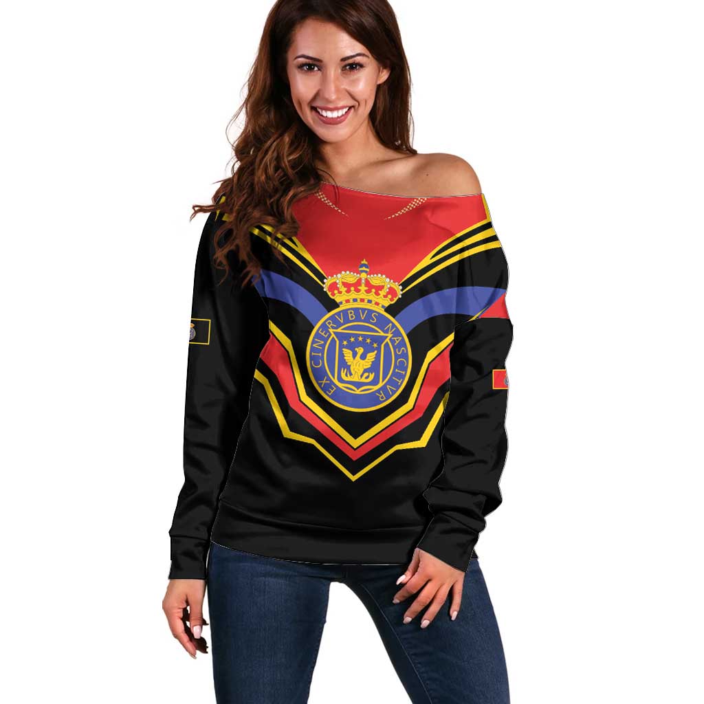 Haiti 1814-1820 Personalized Off Shoulder Sweater Haitian Flag of the Kingdom