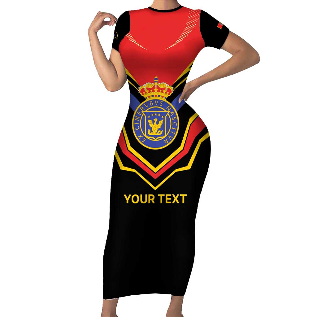 Haiti 1814-1820 Personalized Short Sleeve Bodycon Dress Haitian Flag of the Kingdom