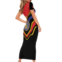 Haiti 1814-1820 Personalized Short Sleeve Bodycon Dress Haitian Flag of the Kingdom