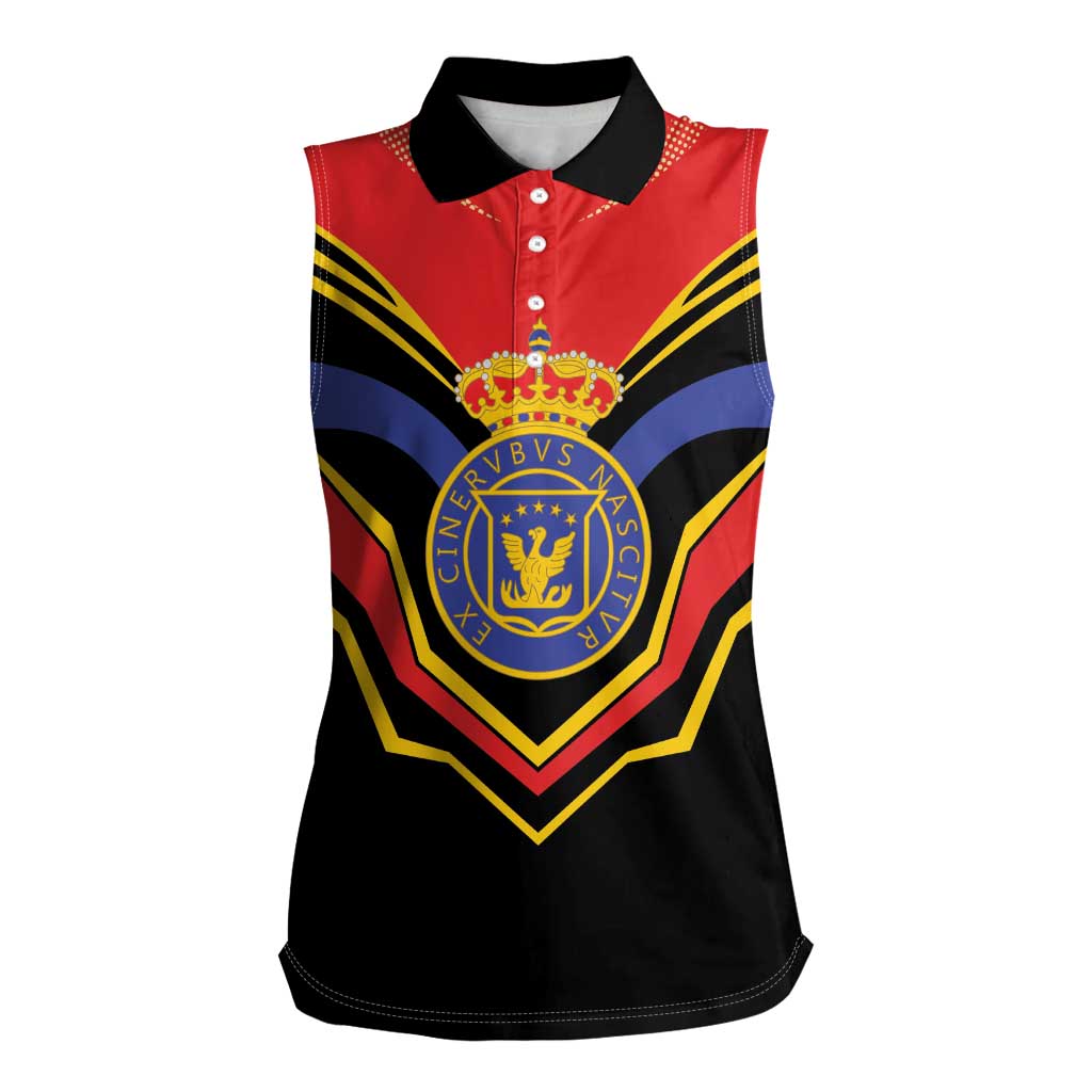 Haiti 1814-1820 Personalized Women Sleeveless Polo Shirt Haitian Flag of the Kingdom