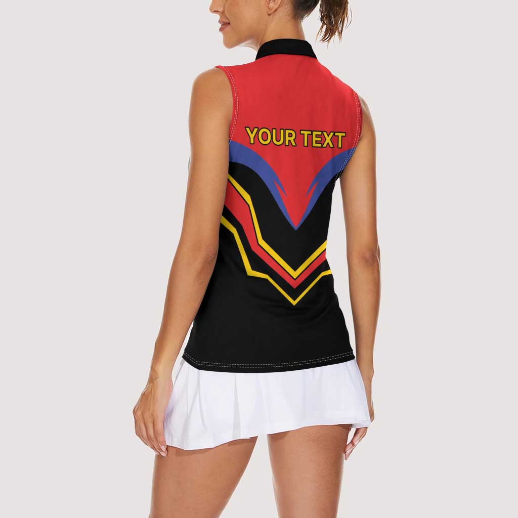 Haiti 1814-1820 Personalized Women Sleeveless Polo Shirt Haitian Flag of the Kingdom