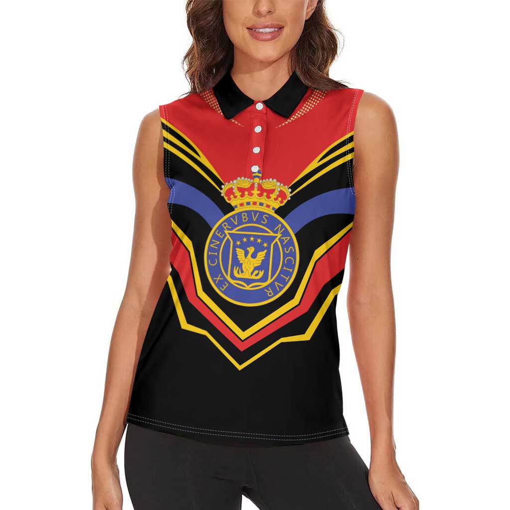 Haiti 1814-1820 Personalized Women Sleeveless Polo Shirt Haitian Flag of the Kingdom