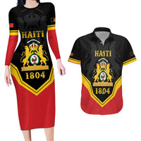 Haiti First Empire 1804-1806 Personalized Couples Matching Long Sleeve Bodycon Dress and Hawaiian Shirt Haiti Liberte ou la Mort!