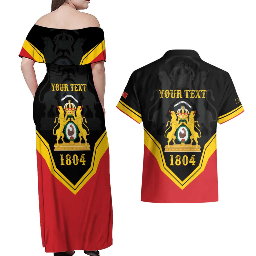 Haiti First Empire 1804-1806 Personalized Couples Matching Off Shoulder Maxi Dress and Hawaiian Shirt Haiti Liberte ou la Mort!