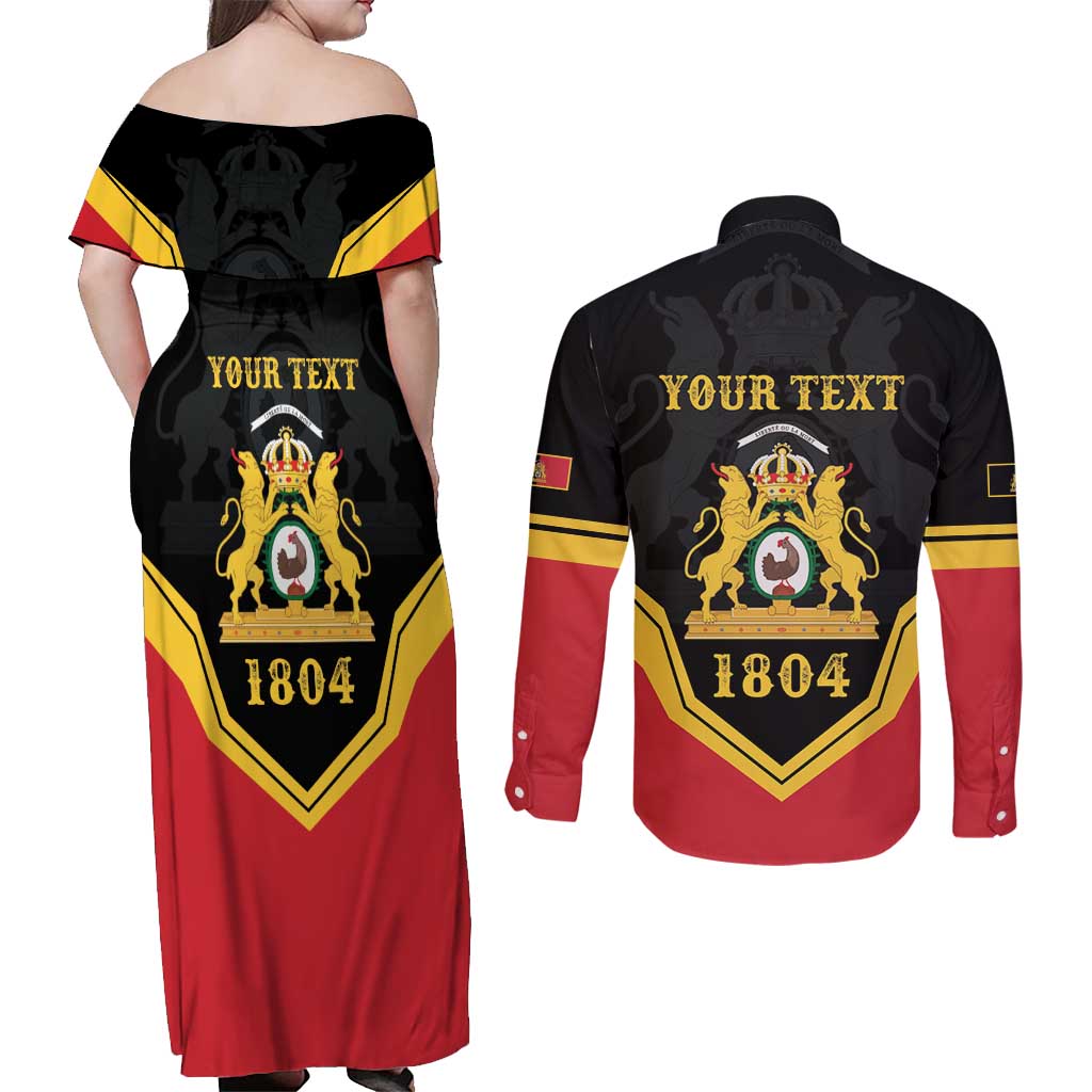 Haiti First Empire 1804-1806 Personalized Couples Matching Off Shoulder Maxi Dress and Long Sleeve Button Shirt Haiti Liberte ou la Mort!