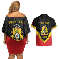 Haiti First Empire 1804-1806 Personalized Couples Matching Off Shoulder Short Dress and Hawaiian Shirt Haiti Liberte ou la Mort!