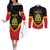 Haiti First Empire 1804-1806 Personalized Couples Matching Off The Shoulder Long Sleeve Dress and Long Sleeve Button Shirt Haiti Liberte ou la Mort!