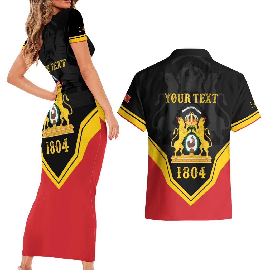 Haiti First Empire 1804-1806 Personalized Couples Matching Short Sleeve Bodycon Dress and Hawaiian Shirt Haiti Liberte ou la Mort!