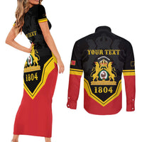 Haiti First Empire 1804-1806 Personalized Couples Matching Short Sleeve Bodycon Dress and Long Sleeve Button Shirt Haiti Liberte ou la Mort!