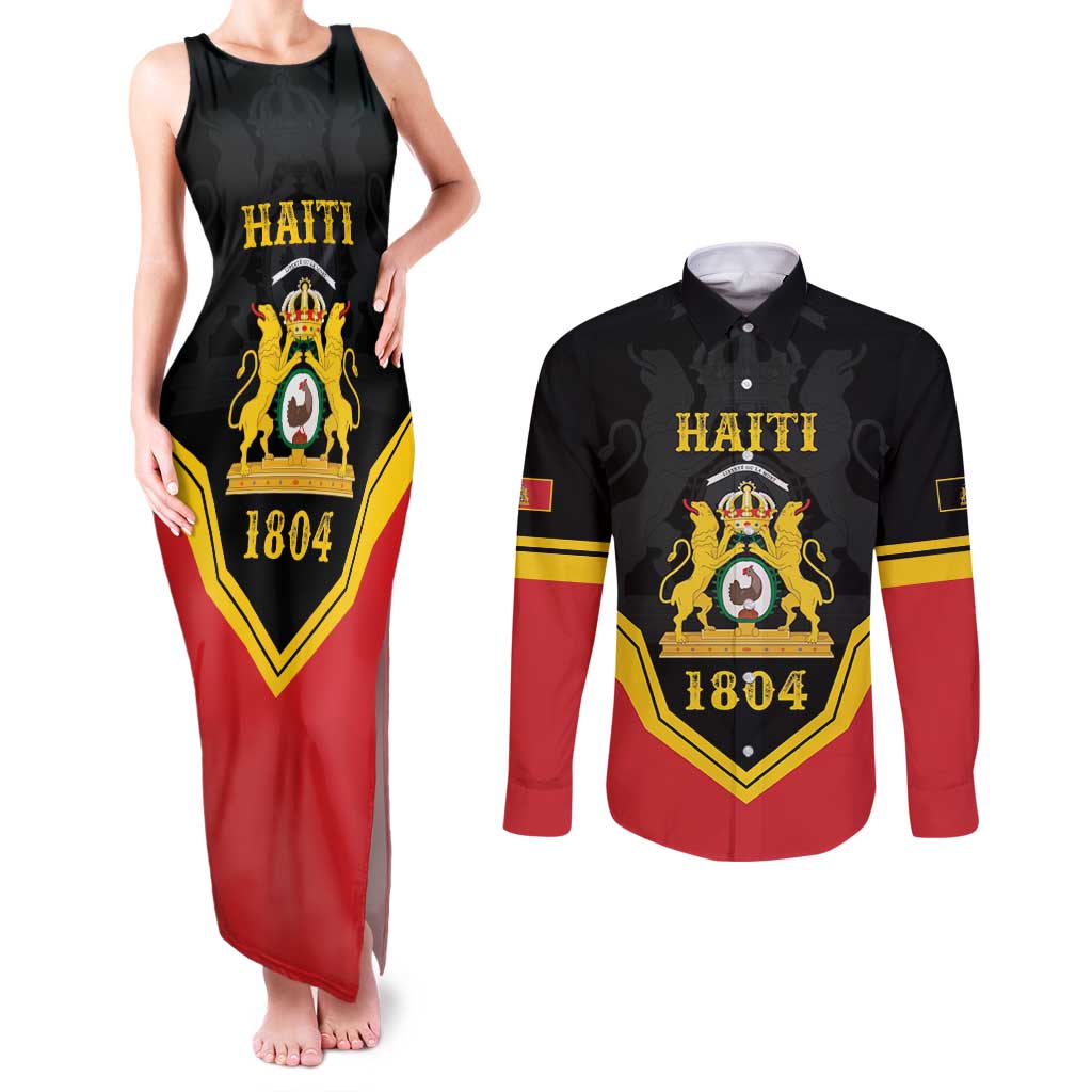 Haiti First Empire 1804-1806 Personalized Couples Matching Tank Maxi Dress and Long Sleeve Button Shirt Haiti Liberte ou la Mort!