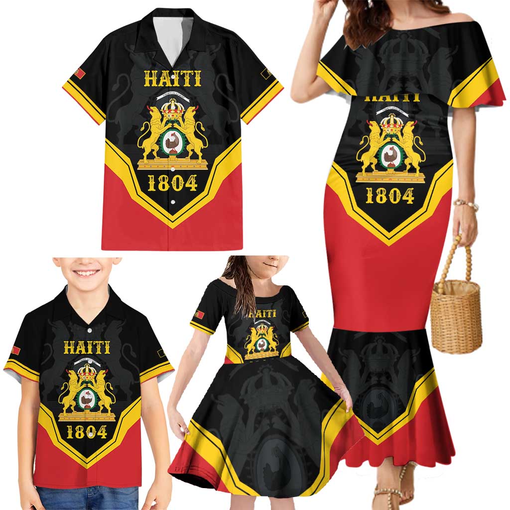 Haiti First Empire 1804-1806 Personalized Family Matching Mermaid Dress and Hawaiian Shirt Haiti Liberte ou la Mort!