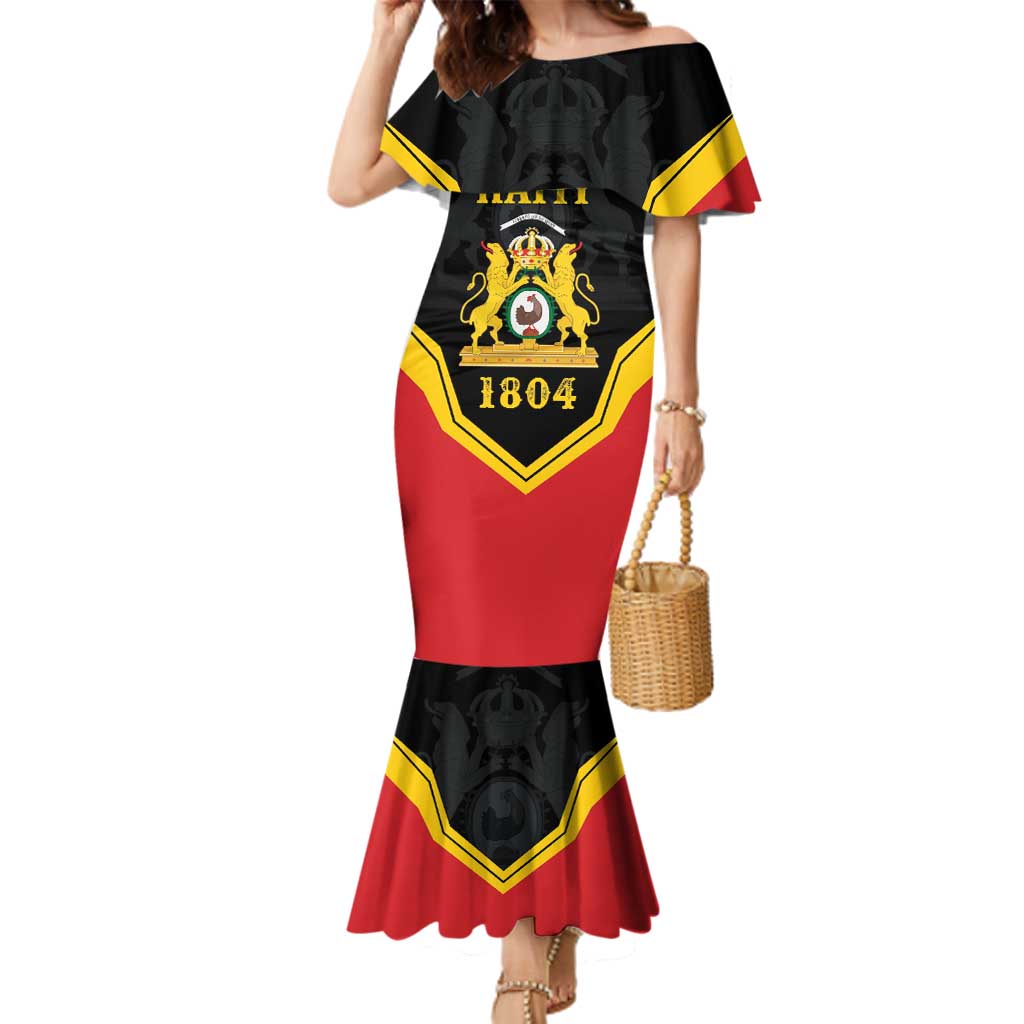 Haiti First Empire 1804-1806 Personalized Family Matching Mermaid Dress and Hawaiian Shirt Haiti Liberte ou la Mort!