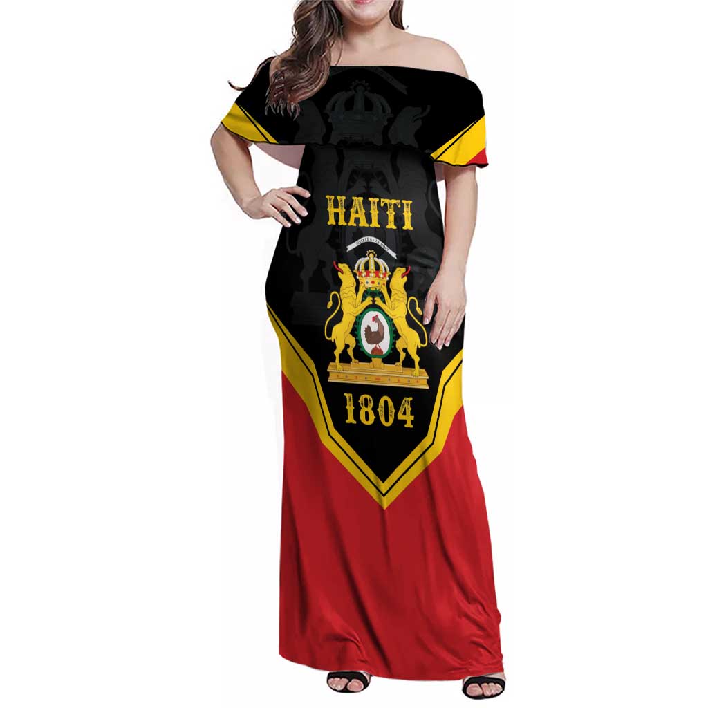 Haiti First Empire 1804-1806 Personalized Family Matching Off Shoulder Maxi Dress and Hawaiian Shirt Haiti Liberte ou la Mort!