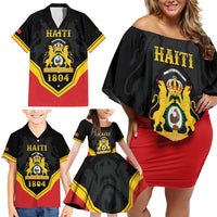 Haiti First Empire 1804-1806 Personalized Family Matching Off Shoulder Short Dress and Hawaiian Shirt Haiti Liberte ou la Mort!