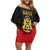 Haiti First Empire 1804-1806 Personalized Family Matching Off Shoulder Short Dress and Hawaiian Shirt Haiti Liberte ou la Mort!