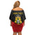 Haiti First Empire 1804-1806 Personalized Family Matching Off Shoulder Short Dress and Hawaiian Shirt Haiti Liberte ou la Mort!