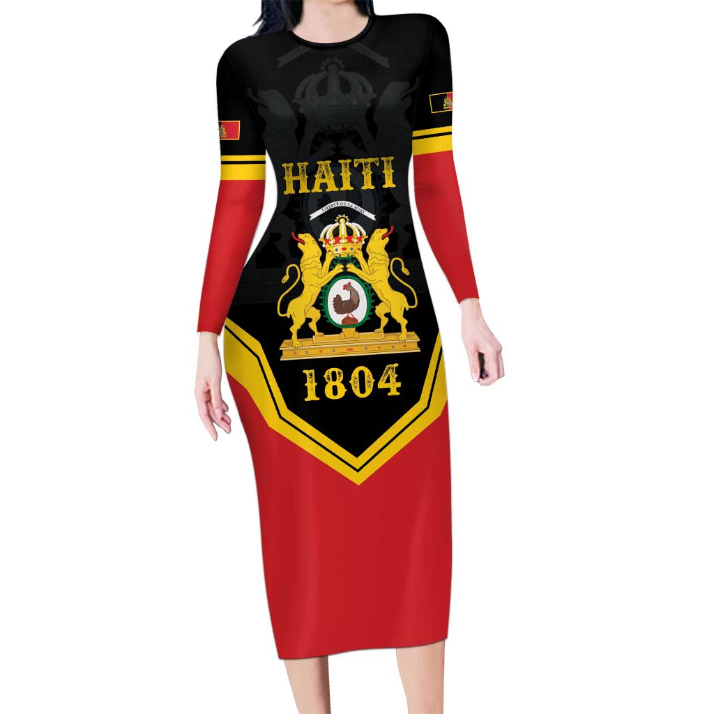 Haiti First Empire 1804-1806 Personalized Long Sleeve Bodycon Dress Haiti Liberte ou la Mort!