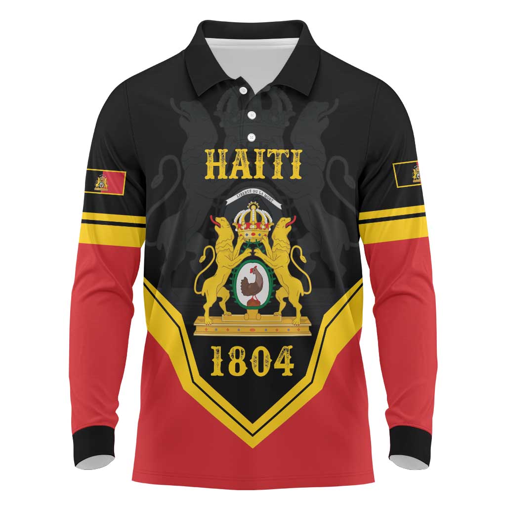 Haiti First Empire 1804-1806 Personalized Long Sleeve Polo Shirt Haiti Liberte ou la Mort!