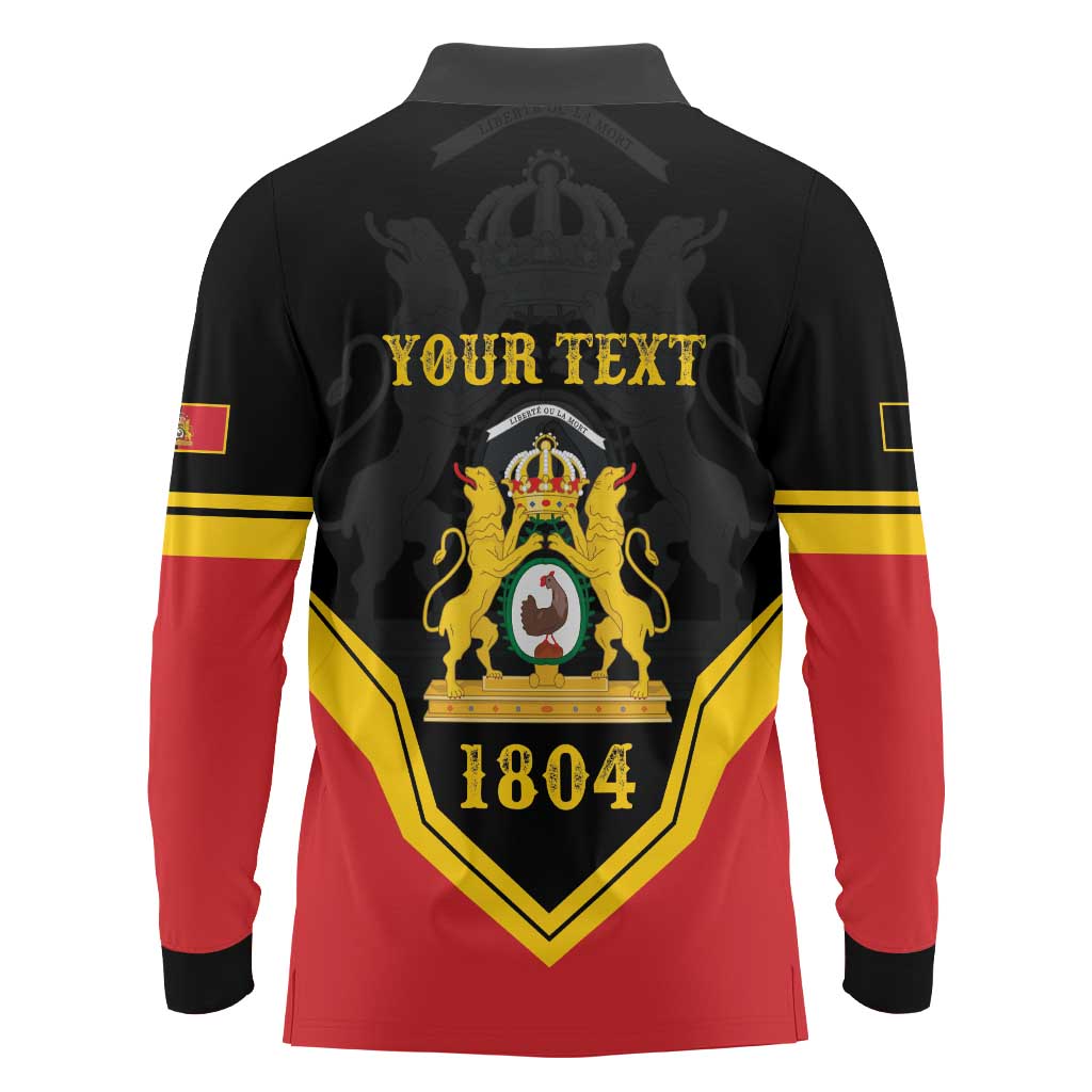 Haiti First Empire 1804-1806 Personalized Long Sleeve Polo Shirt Haiti Liberte ou la Mort!
