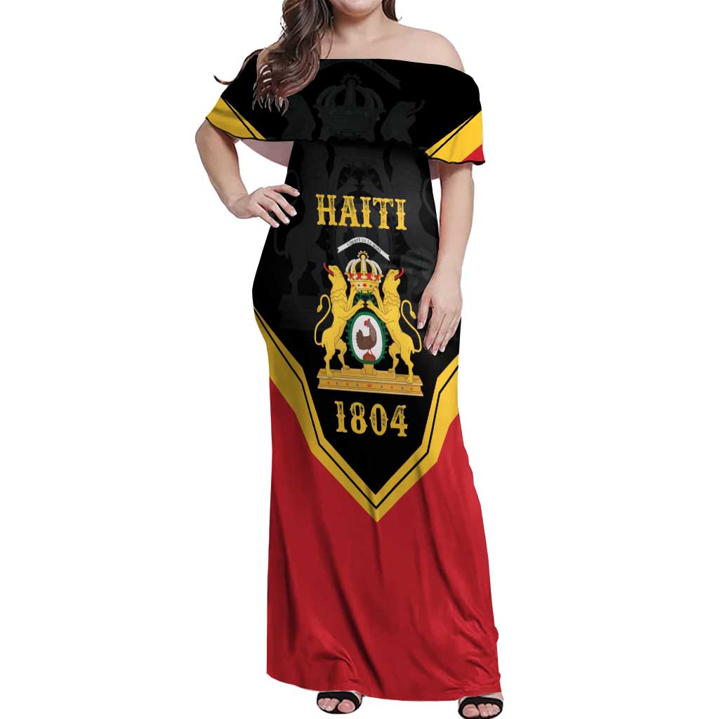 Haiti First Empire 1804-1806 Personalized Off Shoulder Maxi Dress Haiti Liberte ou la Mort!