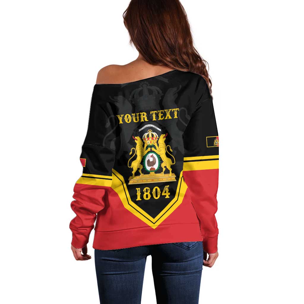 Haiti First Empire 1804-1806 Personalized Off Shoulder Sweater Haiti Liberte ou la Mort!