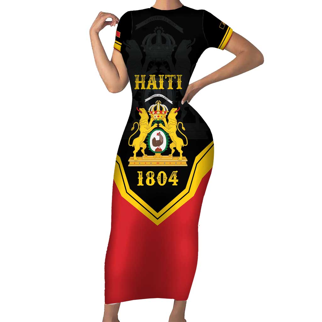 Haiti First Empire 1804-1806 Personalized Short Sleeve Bodycon Dress Haiti Liberte ou la Mort!