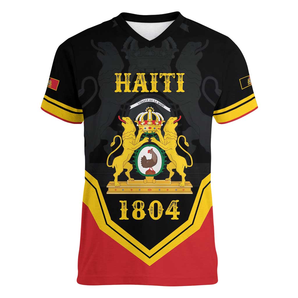 Haiti First Empire 1804-1806 Personalized Women V-Neck T-Shirt Haiti Liberte ou la Mort!